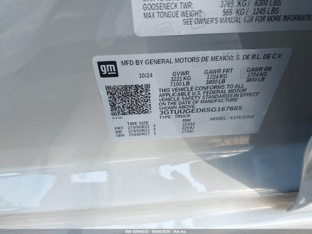 GMC l84 2025 3GTUUGED6SG167665 Image 9