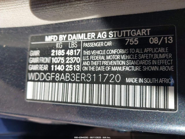 WDDGF8AB3ER311720 Mercedes-Benz C-Class