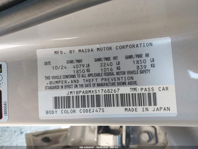 JM1BPABMXS1768267 Mazda py cylinder deactivation