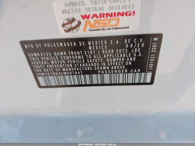3VWCB7BU3LM061647 Volkswagen 1.4 tsi