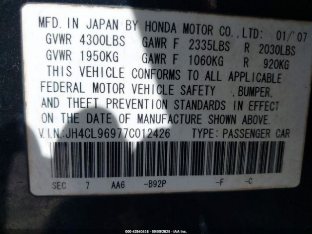 2007 ACURA TSX JH4CL96977C012426 Photo 8