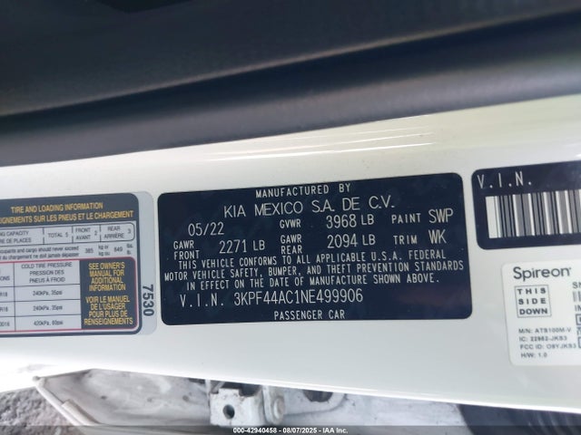 KIA t-gdi gamma 2022 3KPF44AC1NE499906 Image 9