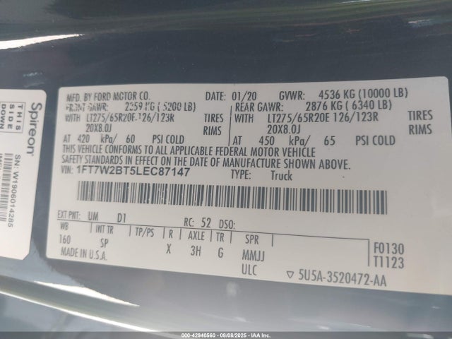 Ford F-250 2020 1FT7W2BT5LEC87147 Image 9