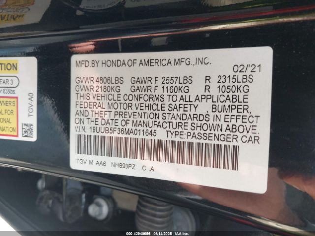 2021 ACURA TLX 19UUB5F36MA011645 Photo 8