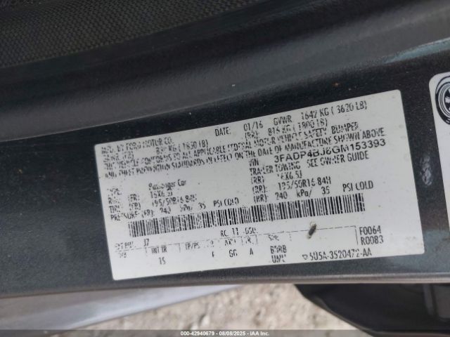 2016 FORD FIESTA 3FADP4BJ8GM153393 Photo 8