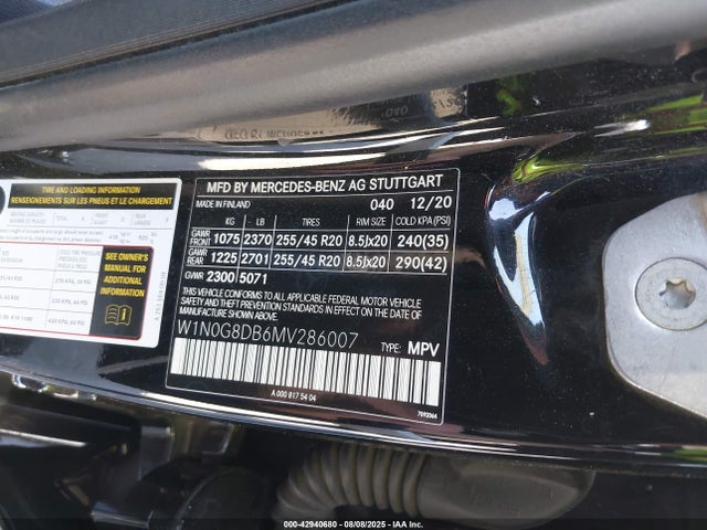 Mercedes-Benz m264 2021 W1N0G8DB6MV286007 Image 9