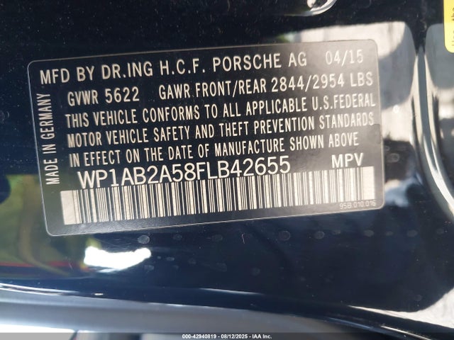 Porsche Macan 2015 WP1AB2A58FLB42655 Image 9