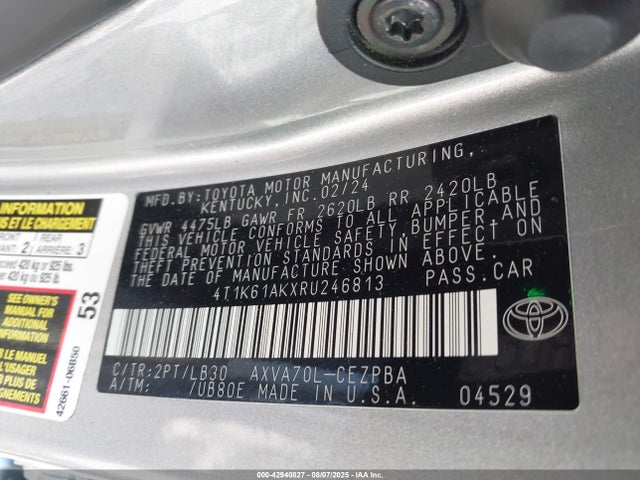 4T1K61AKXRU246813 Toyota a25a-fks