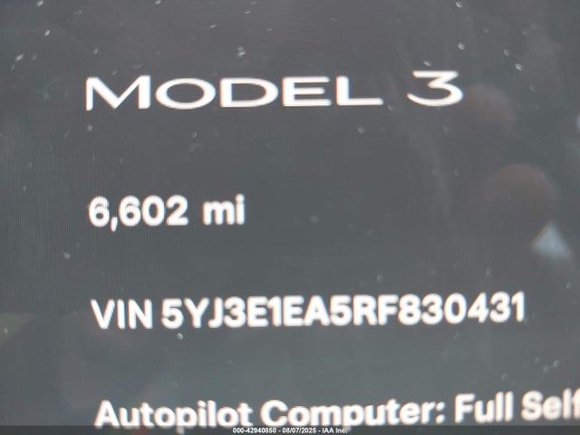 5YJ3E1EA5RF830431 Tesla 2024