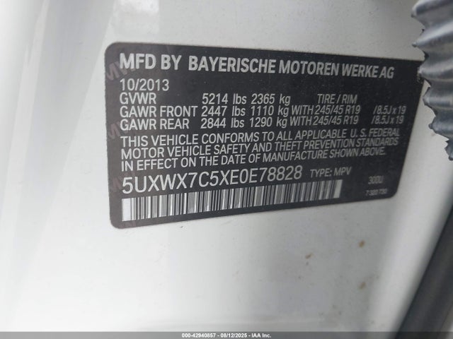 BMW 2014 2014 5UXWX7C5XE0E78828 Image 9