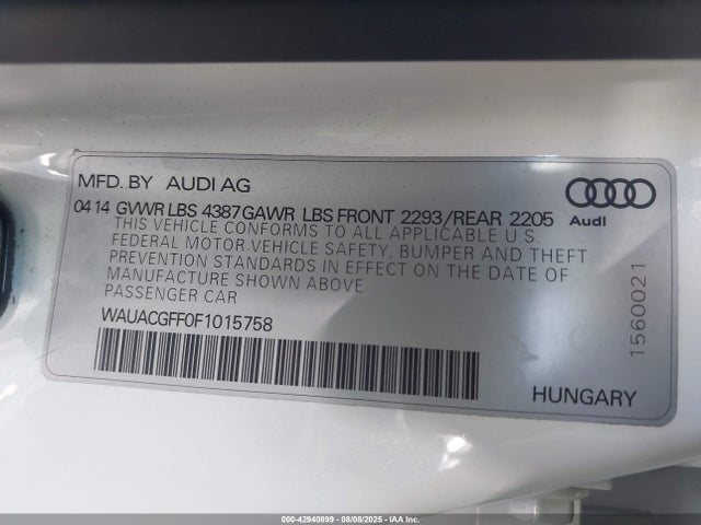 2015 AUDI A3 WAUACGFF0F1015758 Photo 8