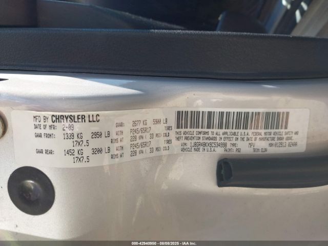 2009 JEEP GRAND CHEROKEE 1J8GR48KX9C534998 Photo 8