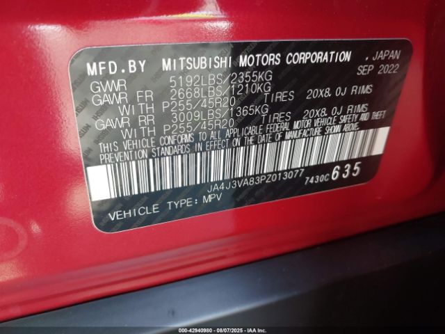 2023 MITSUBISHI OUTLANDER JA4J3VA83PZ013077 Photo 8
