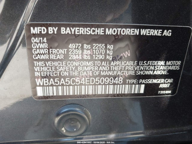 WBA5A5C54ED509948 BMW 2014