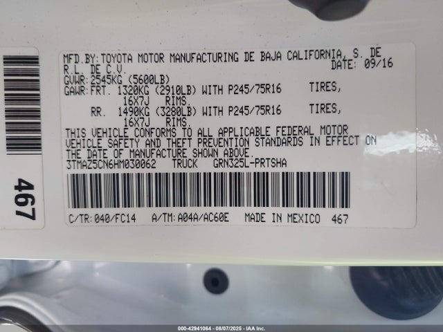 3TMAZ5CN6HM030062 Toyota 2gr-fks