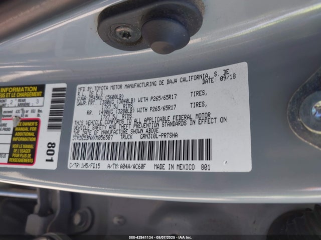 3TMDZ5BNXKM056587 Toyota 2gr-fks