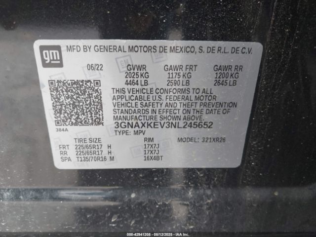 2022 CHEVROLET EQUINOX 3GNAXKEV3NL245652 Photo 8