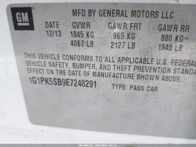 2014 CHEVROLET CRUZE 1G1PK5SB9E7248291 Photo 8