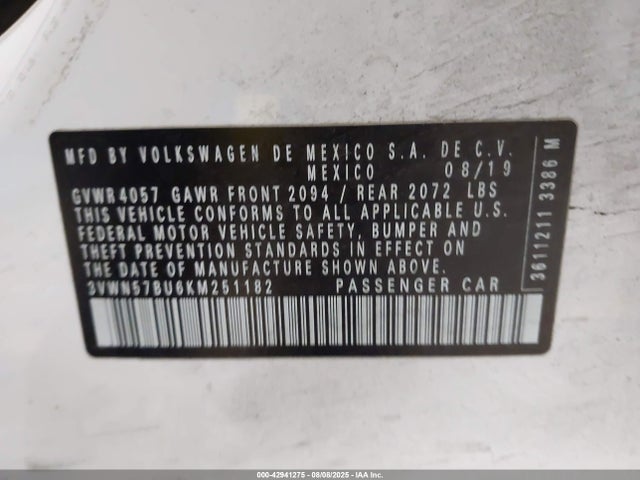 3VWN57BU6KM251182 Volkswagen 1.4 tsi