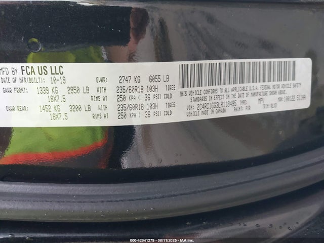 Chrysler Pacifica 2020 2C4RC1GG3LR118495 Image 9