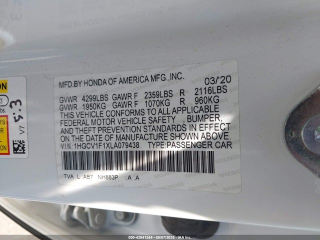 1HGCV1F1XLA079438 Honda l15be