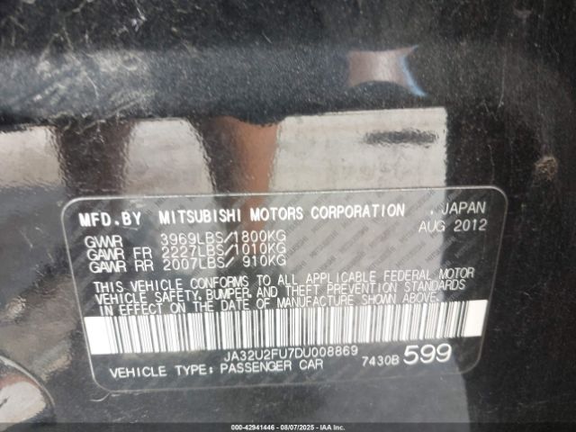 2013 MITSUBISHI LANCER JA32U2FU7DU008869 Photo 8