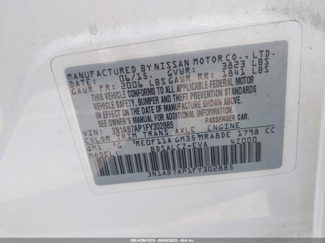 Nissan Sentra 2015 3N1AB7AP1FY302885 Image 9