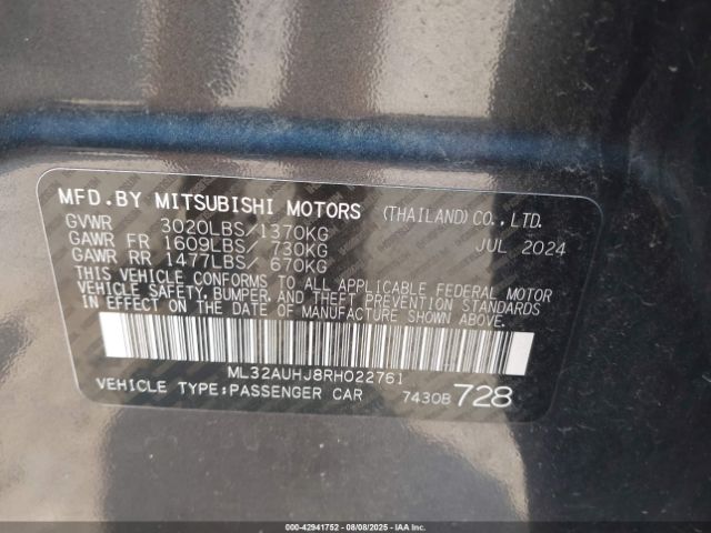 2024 MITSUBISHI MIRAGE ML32AUHJ8RH022761 Photo 8