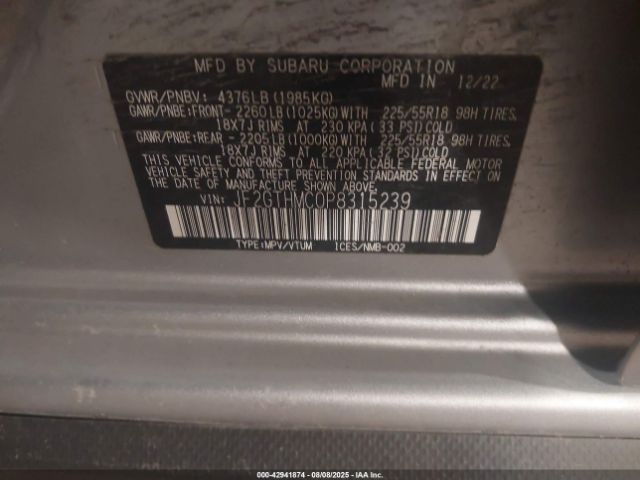 2023 SUBARU CROSSTREK JF2GTHMC0P8315239 Photo 8