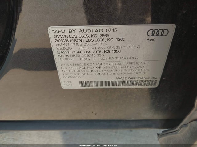 2016 AUDI Q5 WA1D7AFP9GA035352 Photo 8