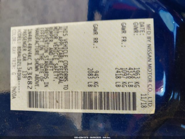 2019 NISSAN ALTIMA 1N4BL4BV4KC153682 Photo 8