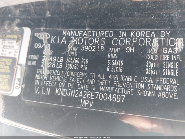 KIA dohc gdi gamma 2014 KNDJN2A26E7004697 Image 9