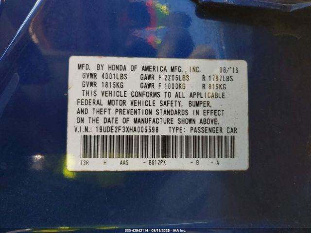 2017 ACURA ILX 19UDE2F3XHA005598 Photo 8