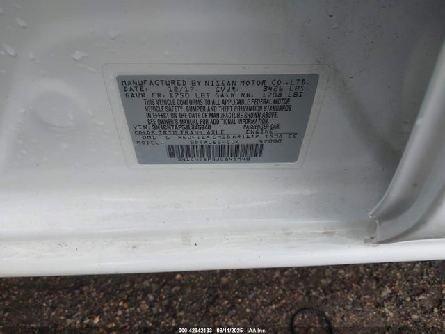 3N1CN7AP5JL845940 Nissan 2018