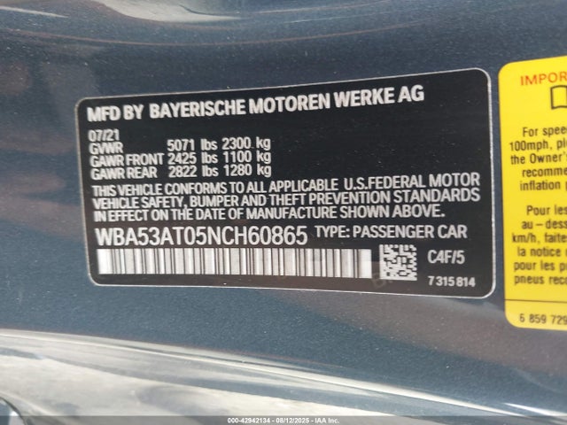 BMW M440I 2022 WBA53AT05NCH60865 Image 9