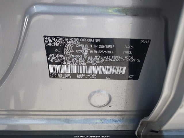 JTMRJREV3JD162101 Toyota 2ar-fxe, 2jm+2fm