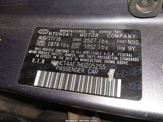 Hyundai Accent 2017 KMHCT4AE7HU205255 Image 9