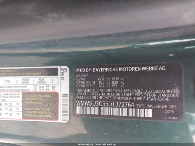 2013 MINI HARDTOP WMWSU3C55DT372764 Photo 8