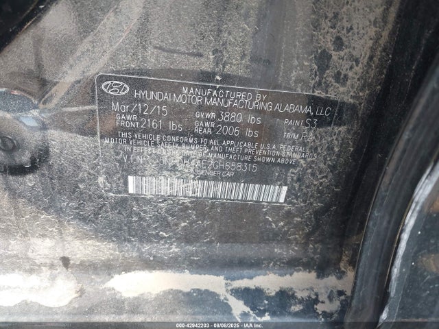 Hyundai dohc mpi nu 2016 5NPDH4AE2GH658315 Image 9