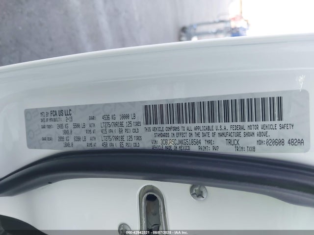 3C6UR5CJXKG518504 RAM 2500