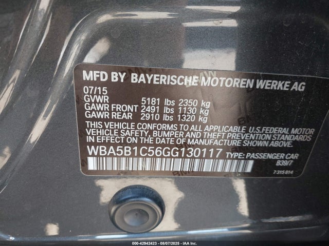 BMW 535i 2016 WBA5B1C56GG130117 Image 9