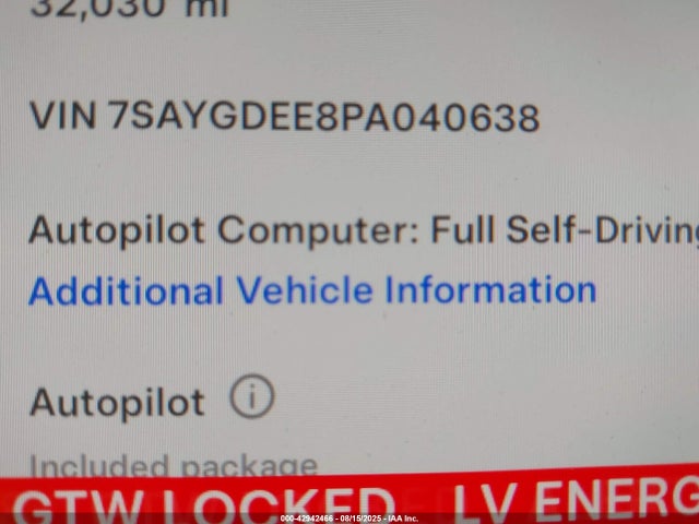 2023 TESLA MODEL Y 7SAYGDEE8PA040638 Photo 8