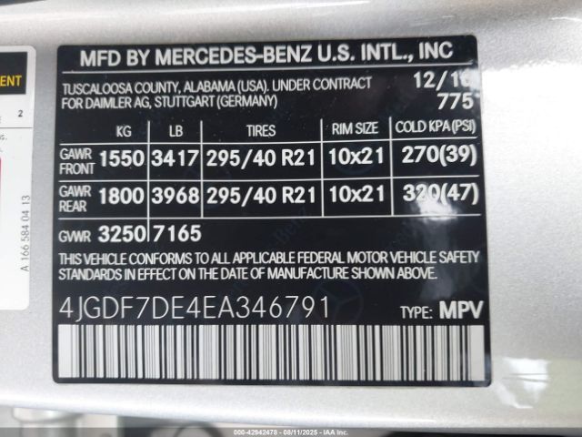 2014 MERCEDES-BENZ GL 550 4JGDF7DE4EA346791 Photo 8