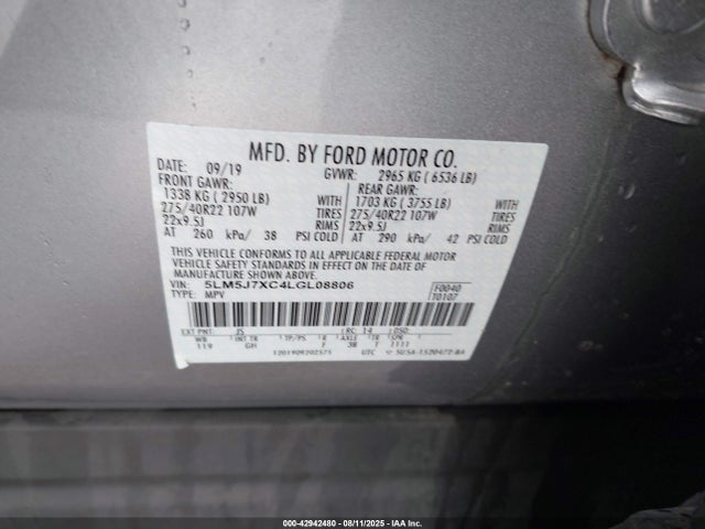 Lincoln Aviator 2020 5LM5J7XC4LGL08806 Image 9