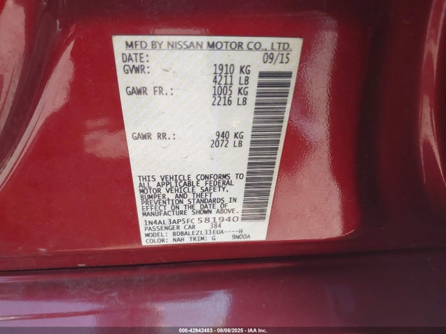 Nissan 2015 2015 1N4AL3AP5FC581940 Image 9