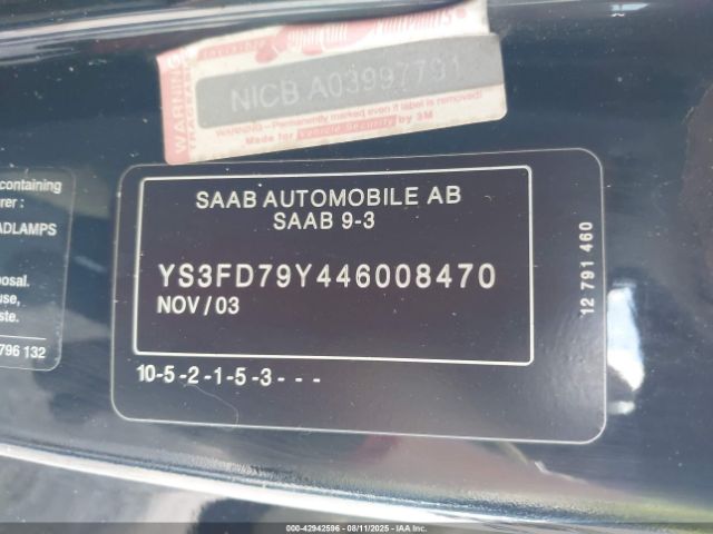 2004 SAAB 9-3 YS3FD79Y446008470 Photo 8