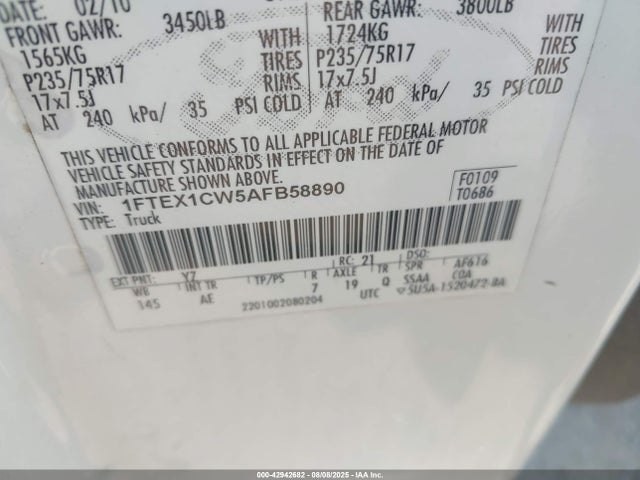 2010 FORD F-150 1FTEX1CW5AFB58890 Photo 8