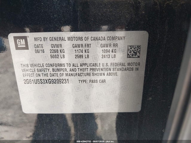 2016 CADILLAC XTS 2G61U5S3XG9209231 Photo 8