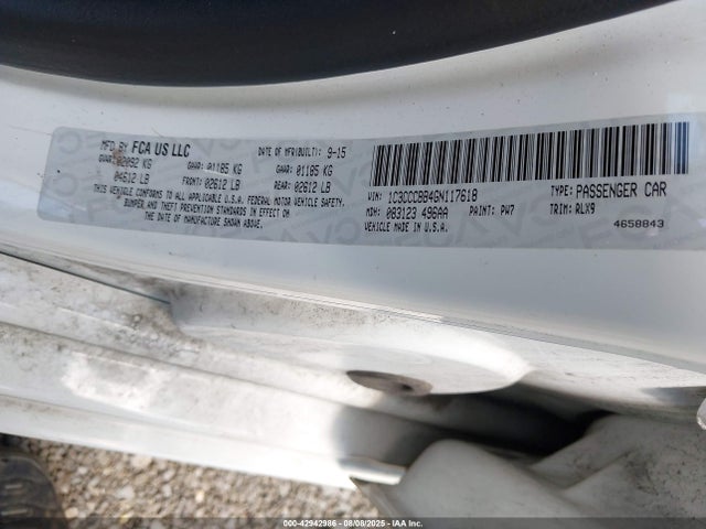 Aukcja sprzedaży 2016 Chrysler 200 S, vin: 1C3CCCBB4GN117618, numer aukcji: 42942986