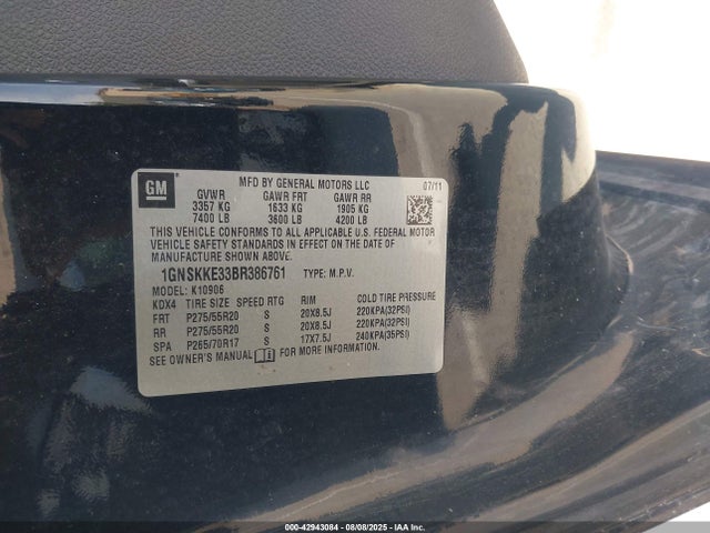 2011 CHEVROLET SUBURBAN 1GNSKKE33BR386761 Photo 8